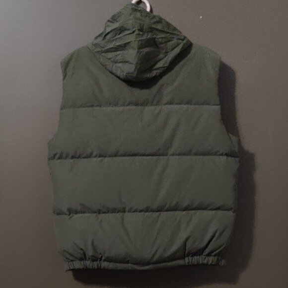 J. Crew Expedition Down Hooded Puffer Vest Green MEN'S LARGE - Picture 3 of 6